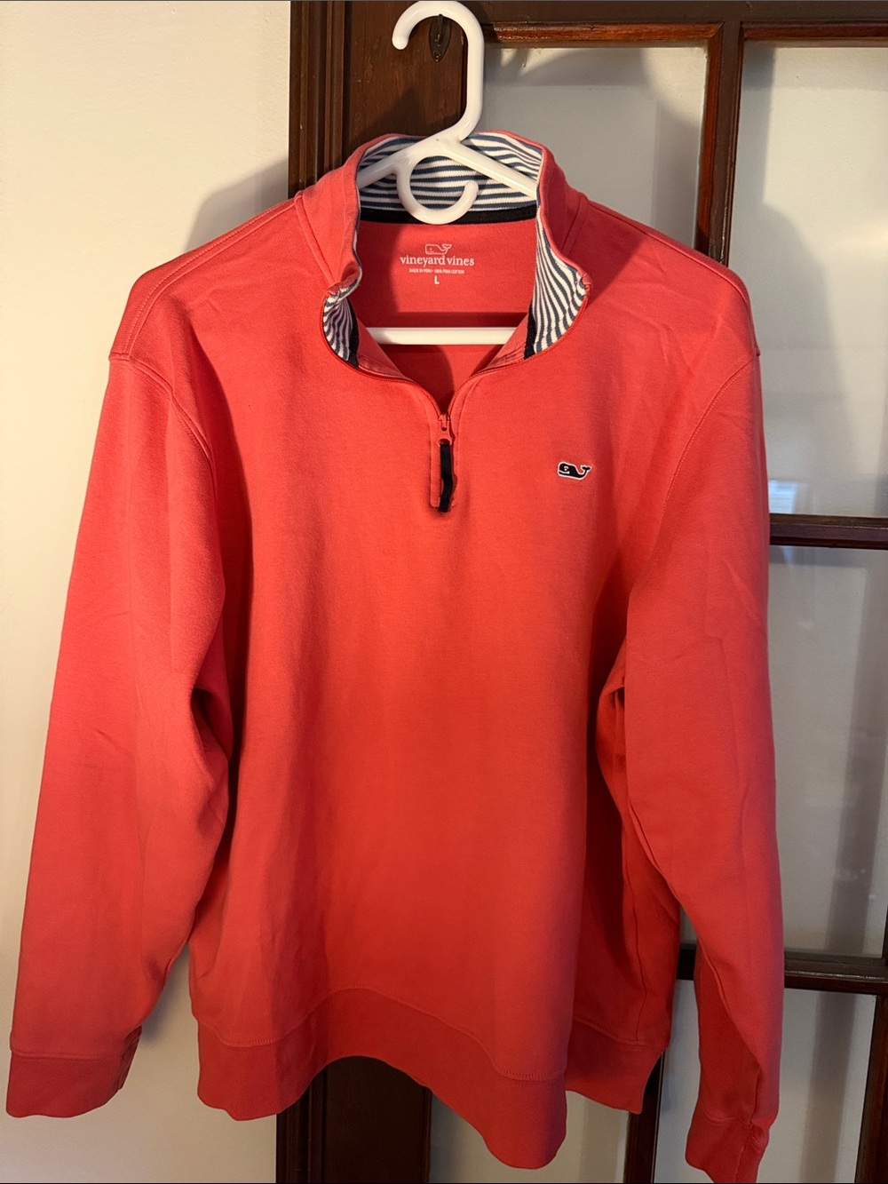 Vineyard Vines Men’s Coral Half-Zip Sweater